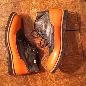Black and tan combat boots